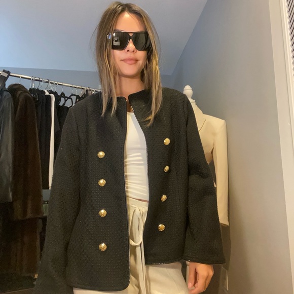 Elizabeth McKay Black Blazer with Gold Buttons - Picture 2 of 7